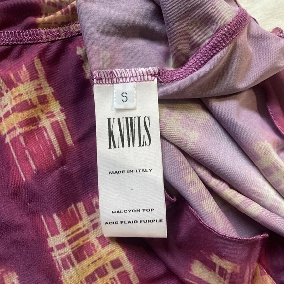 KNWLS SSENSE HALYCON TOP NWT'S SMALL ACID PLAID PURPLE - Picture 5 of 7